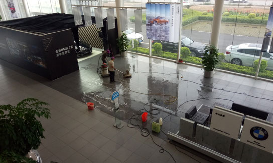 合宝宝马4S地面清洗案例