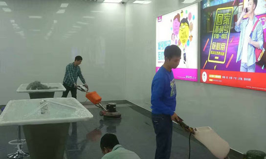 全球通大厦营业厅大理石打蜡翻新案例